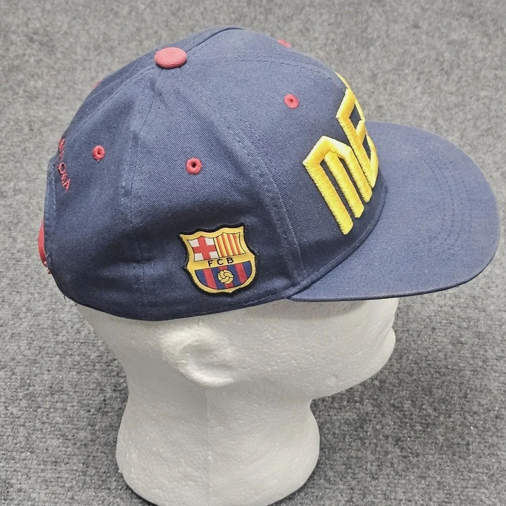 Lionel Messi FC Barcelona Hat Youth Navy Blue Bold‎ Soccer Fan Cap FCB Crest